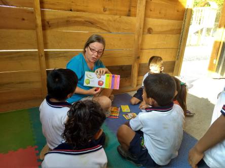 Patty with kindergarten students